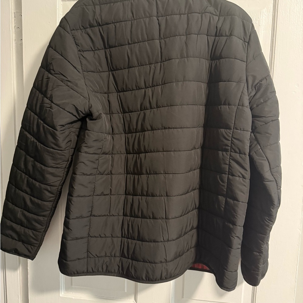 Men's L Voyager Black Polar Fleece Lines Puffer Jacket - Picture 4 of 4